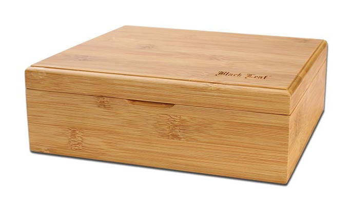 Black Leaf Box aus Bambus Details 1